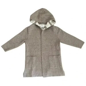 Zara Girls Hooded Open Cardigan Tan Lightweight SZ 6